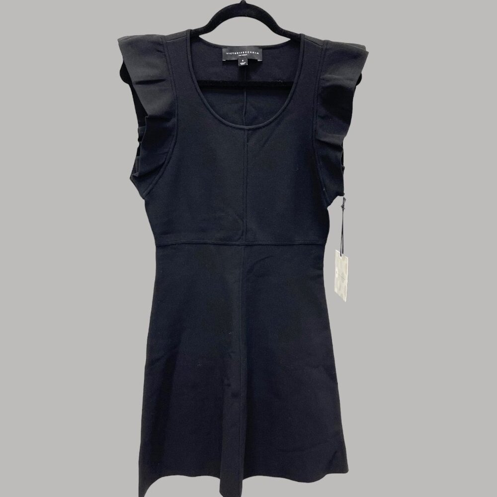 VICTORIA BECKHAM Black Dress with Ruffle Sleeve